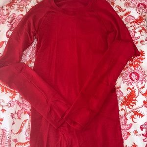 lululemon swiftly. Size 0. Dark red. Full length NWOT, never worn!